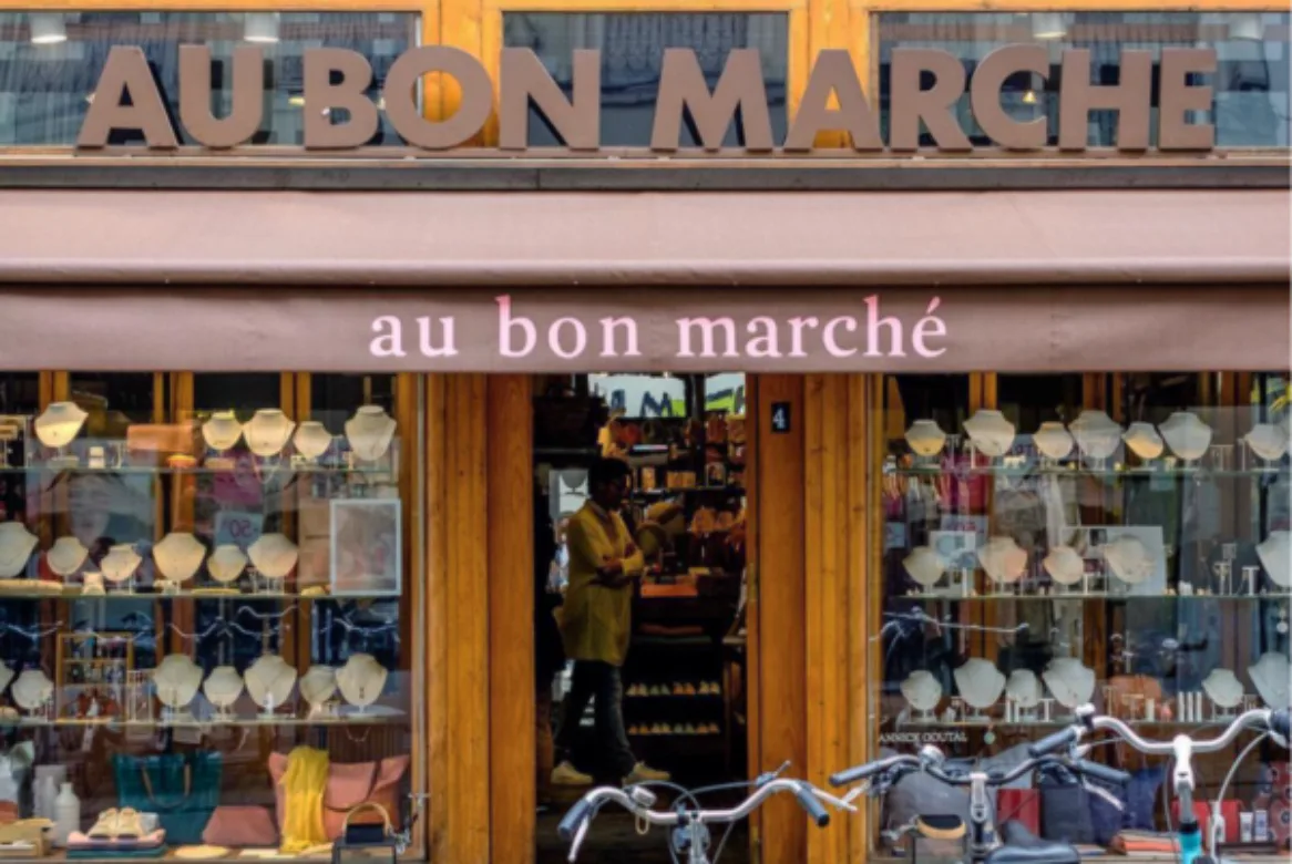 Au Bon Marché Gent retail setting in Wrapped’s customer-story artwork