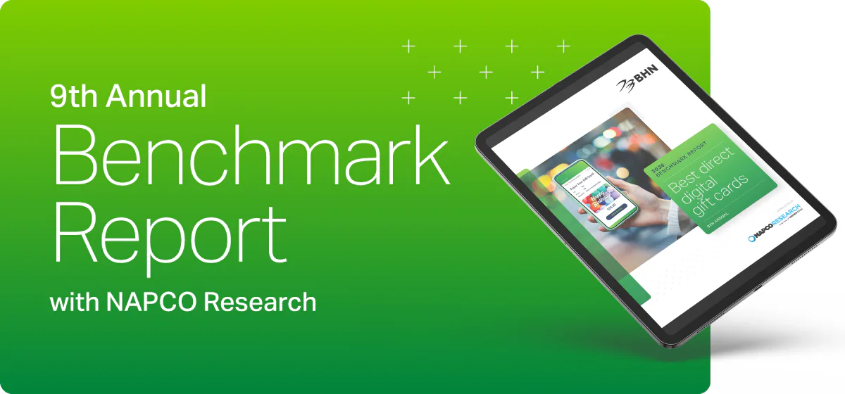 Green cover artwork for the ninth annual BHN and NAPCO Research benchmark report, with the report displayed on a tablet.