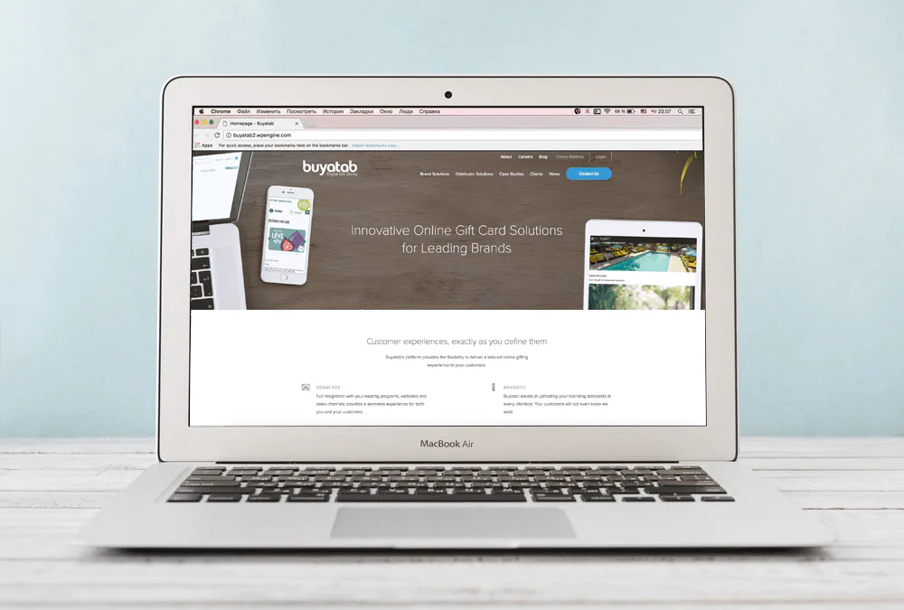 Buyatab artwork announcing its refreshed corporate website in January 2017