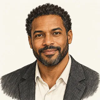 Illustrated portrait for Daniel Brooks, a Gift Card News editorial pen name