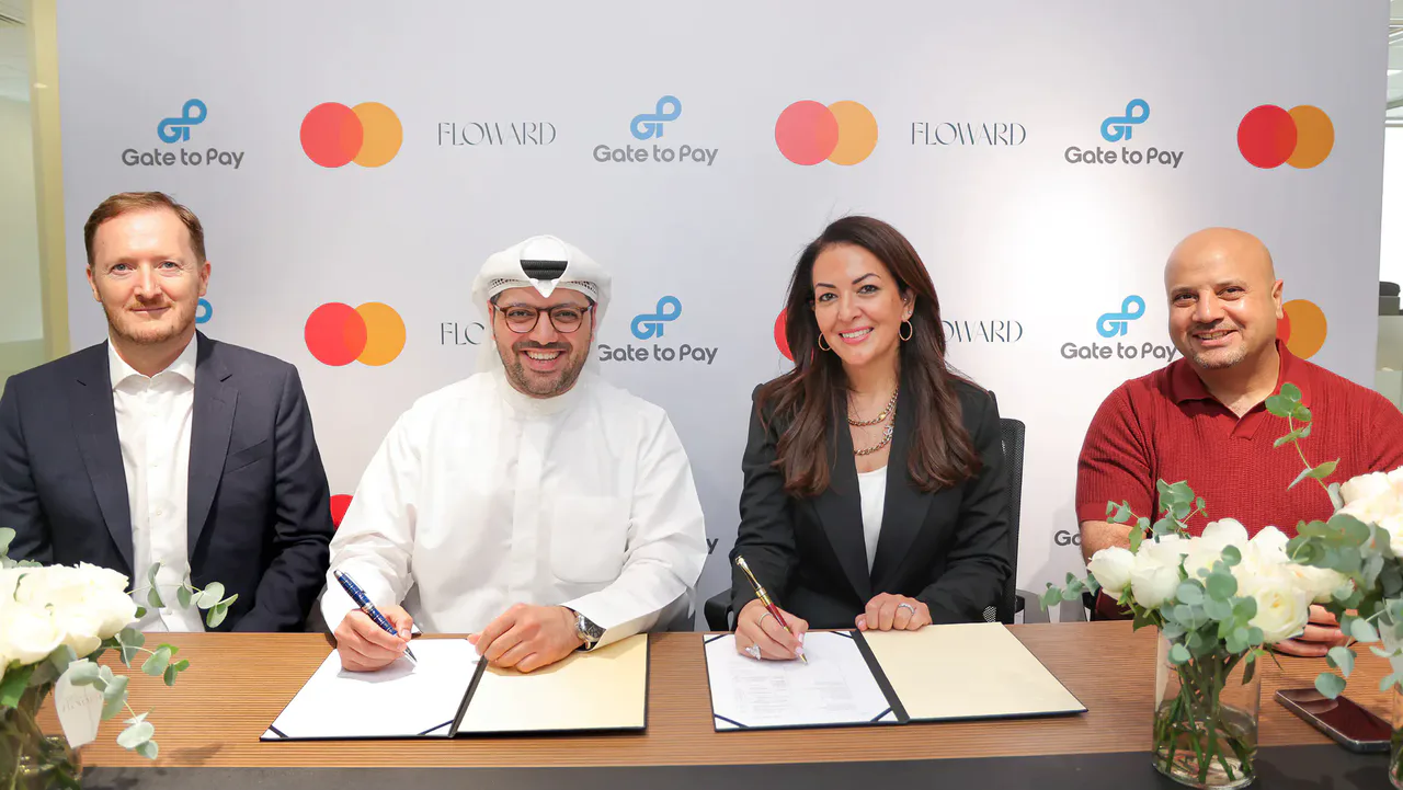 Representatives of Floward, GateToPay and Mastercard at the Floward Card partnership signing.