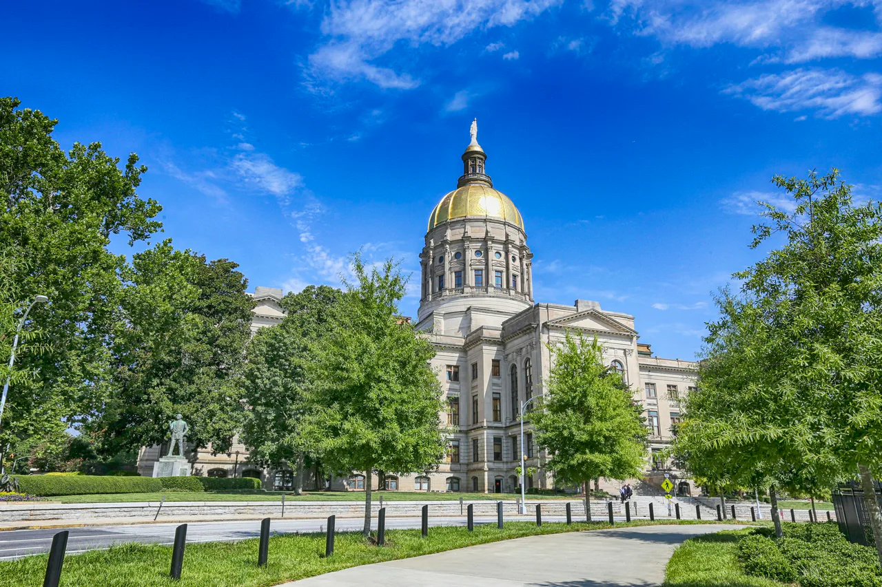 Georgia State Capitol in Atlanta beneath a blue sky