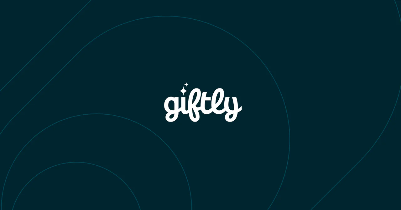 Giftly wordmark on the dark teal announcement graphic published by Lithic
