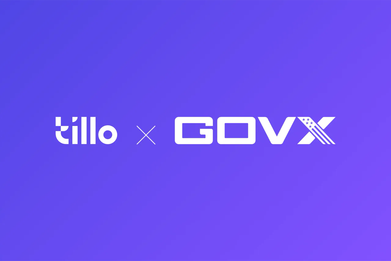 Tillo and GOVX logos on the official gift card marketplace announcement.