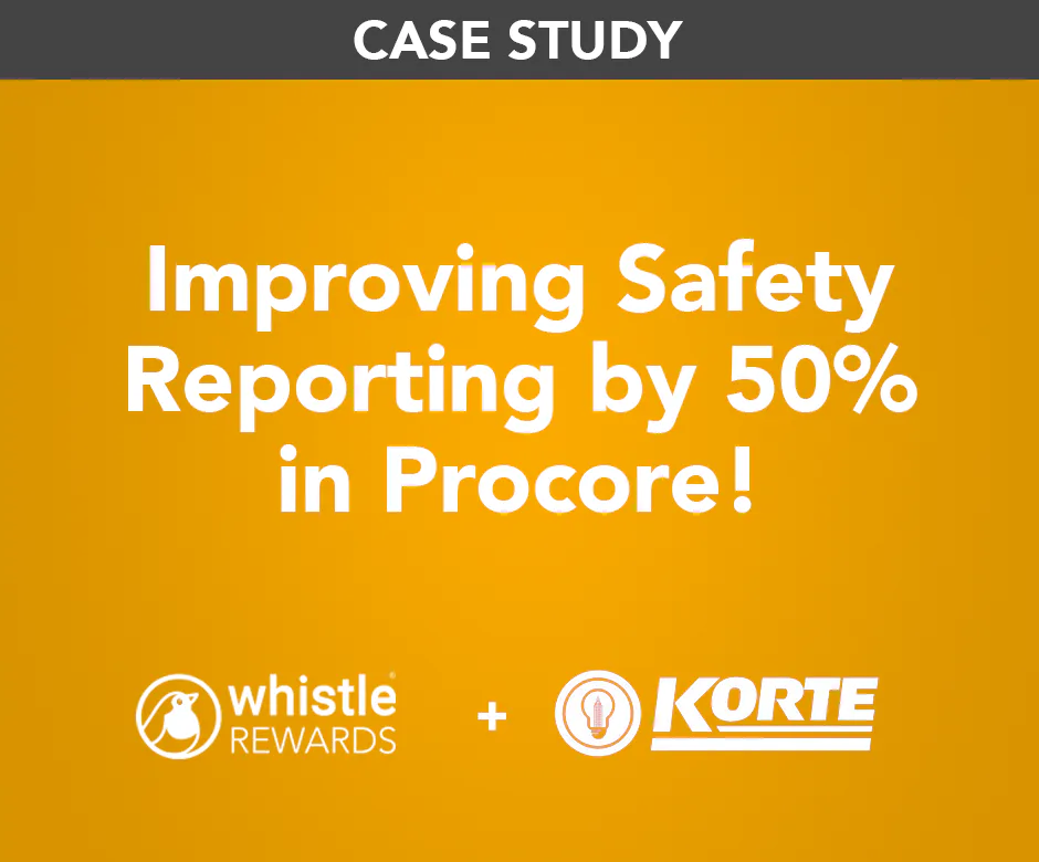 Whistle and Korte case study artwork describing increased safety reporting