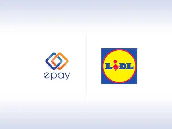 epay and Lidl logos side by side on a pale background.