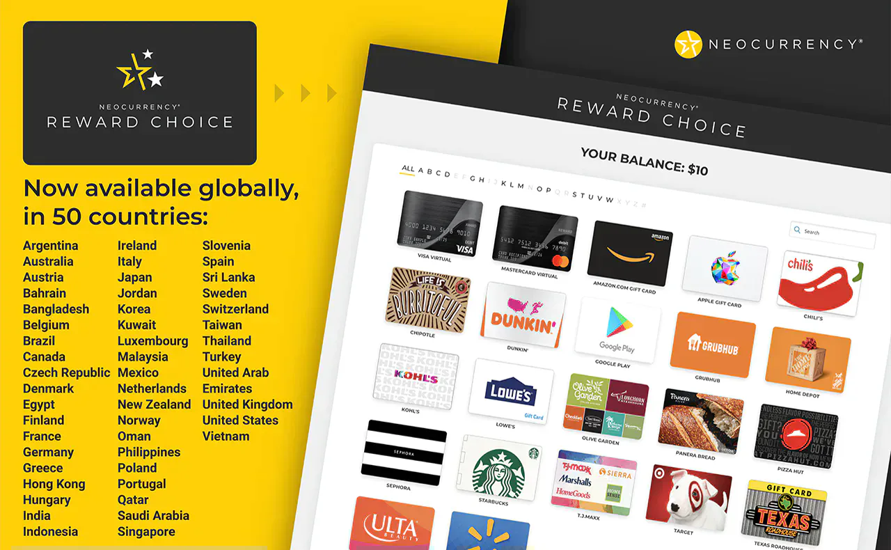 NeoCurrency article image for NeoCurrency expands Reward Choice to 50 countries