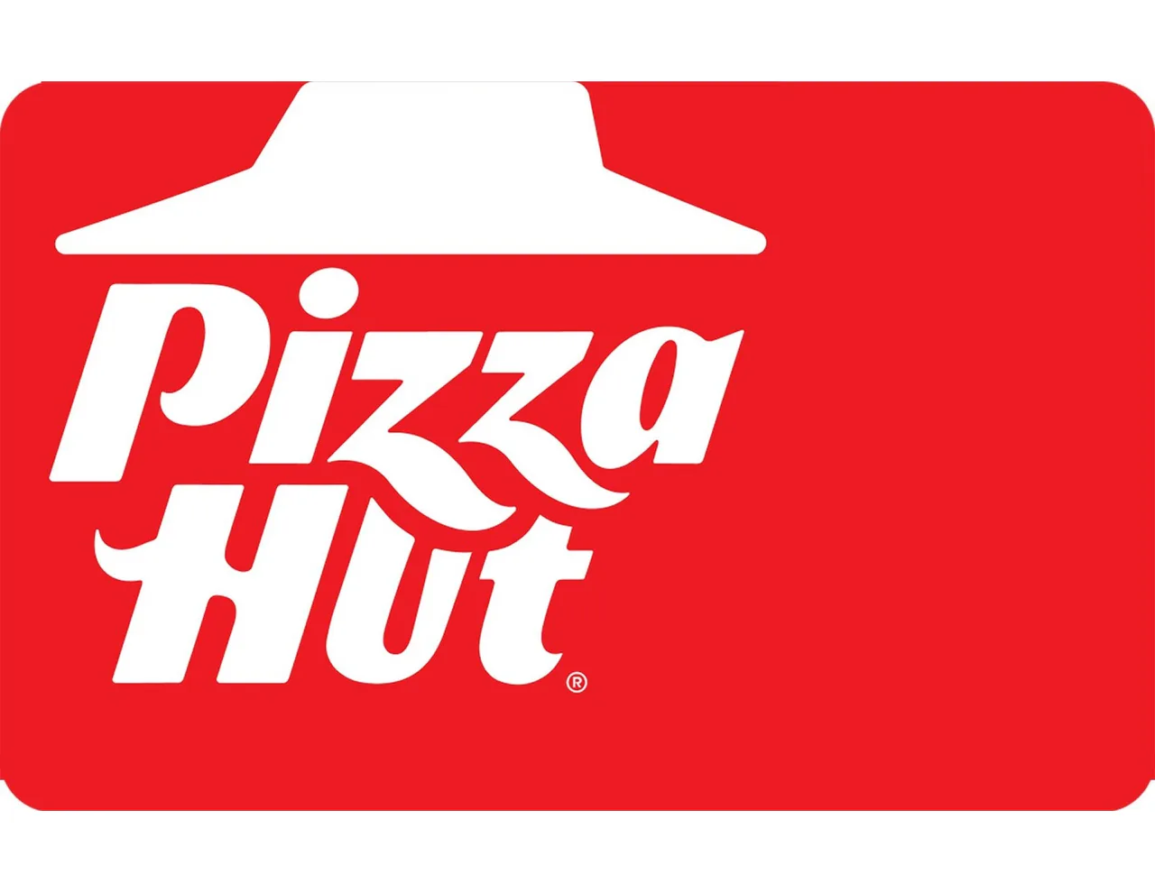 Red Pizza Hut gift card with the brand’s white logo