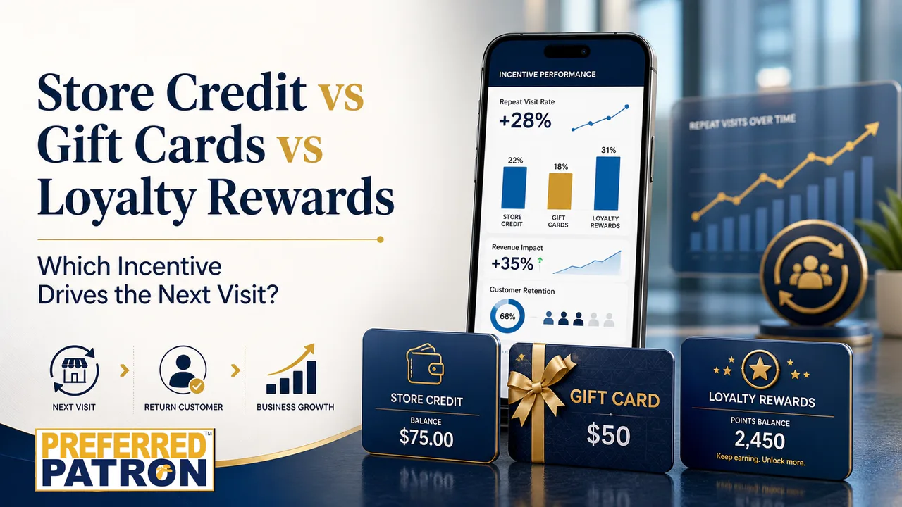Preferred Patron source illustration for Preferred Patron compares store credit, gift cards and loyalty rewards