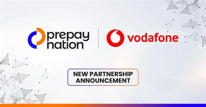 Prepay Nation and Vodafone logos on the official partnership announcement graphic
