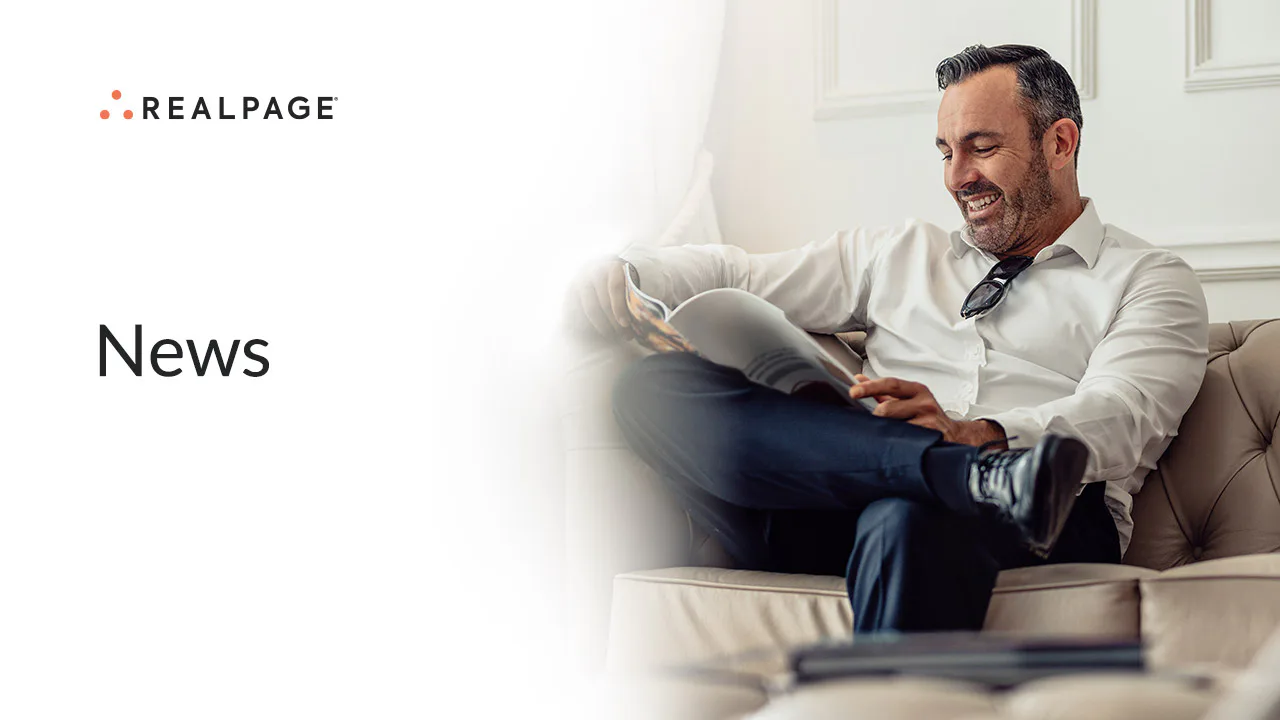 Reader seated beside a RealPage News heading