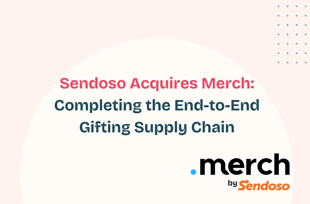 Sendoso artwork announcing its acquisition of Merch