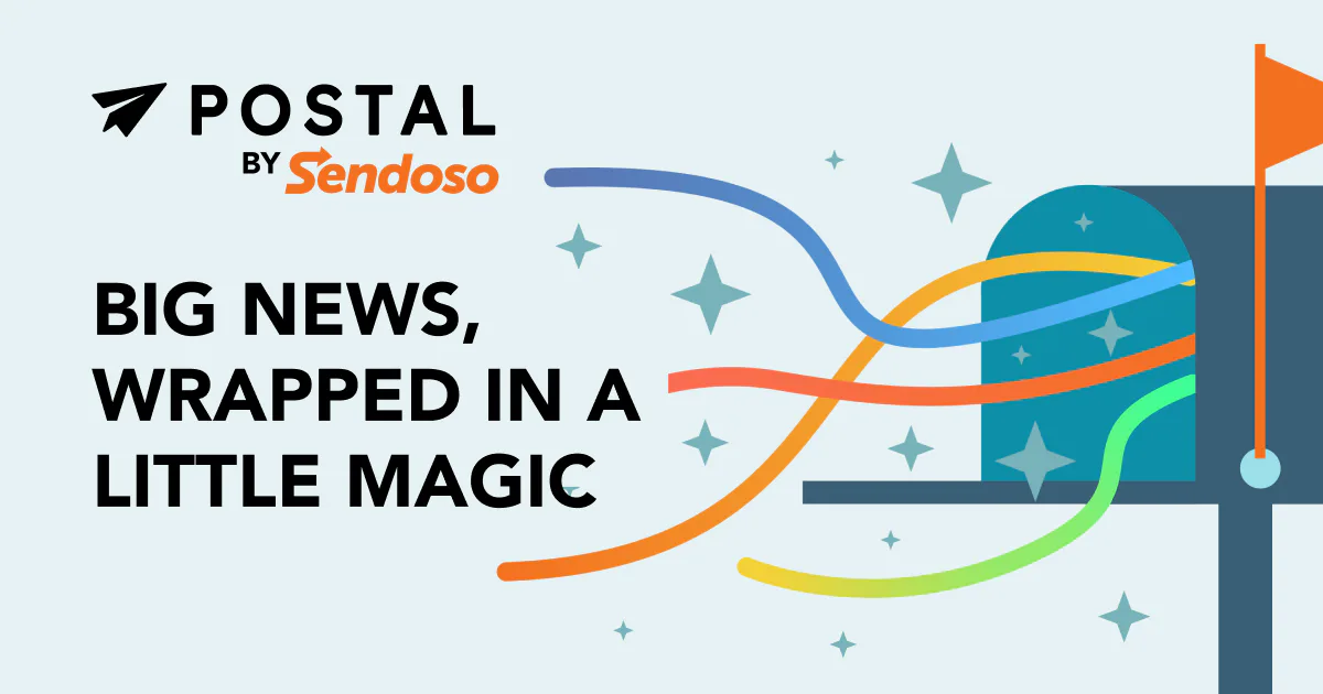 Official Sendoso and Postal acquisition announcement artwork