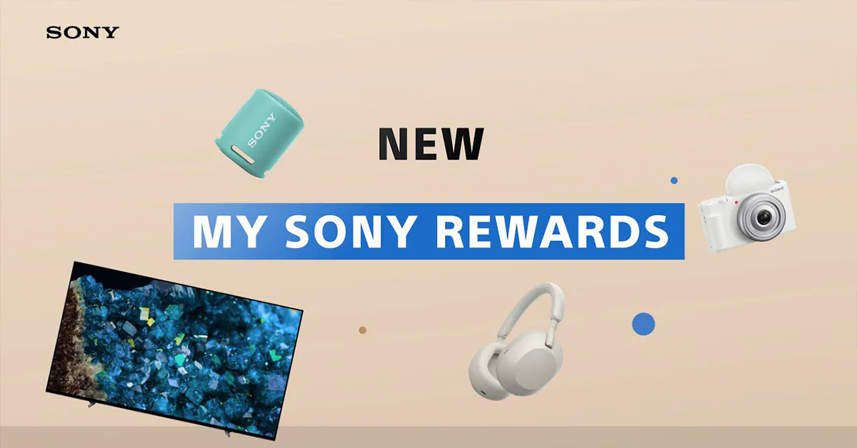 My Sony Rewards launch artwork with Sony electronics