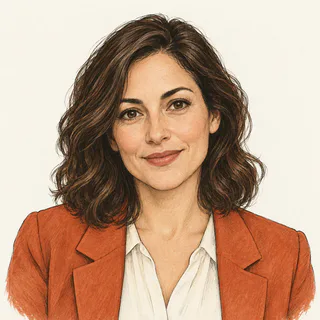 Illustrated portrait for Suzie Elis, a Gift Card News editorial pen name