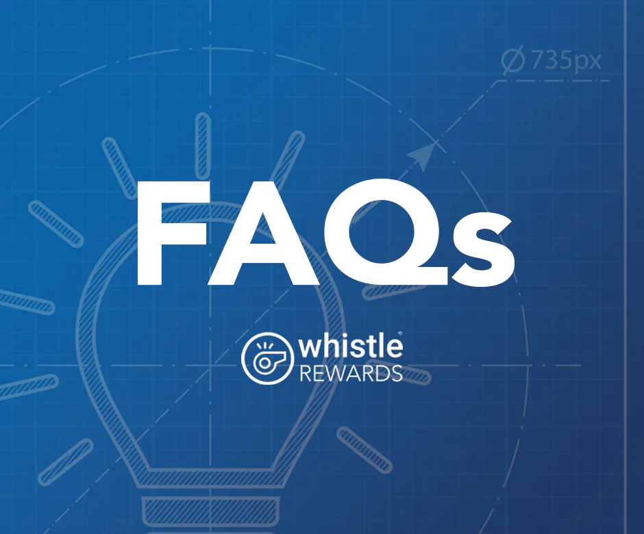 Whistle source artwork accompanying whistle details employee reward budgets, HRIS integration and payment reporting