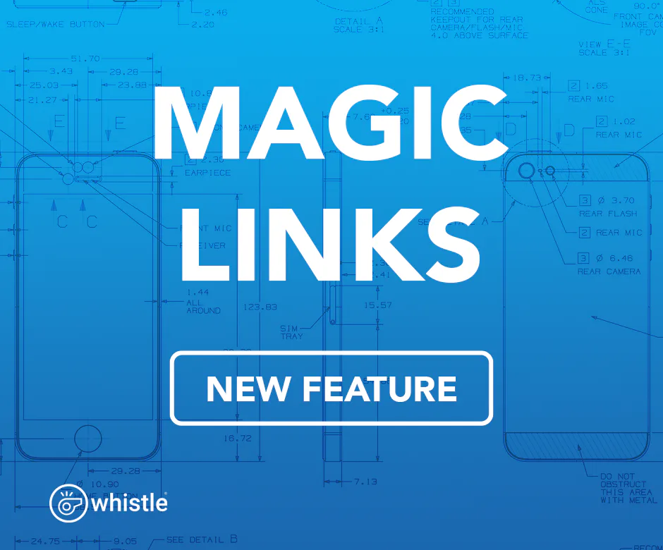 Whistle source artwork accompanying whistle introduces password-free reward access through single-use Magic Links